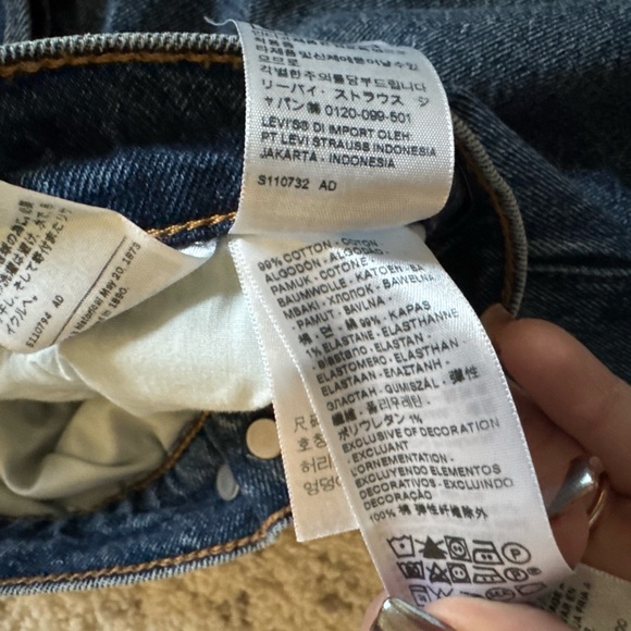 Levi‘s Cinch Ribcage Straight Ankle Jeans Sz 28 in Blue Viral Trend - Picture 8 of 8